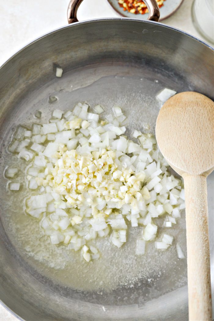 onions and garlic with salt