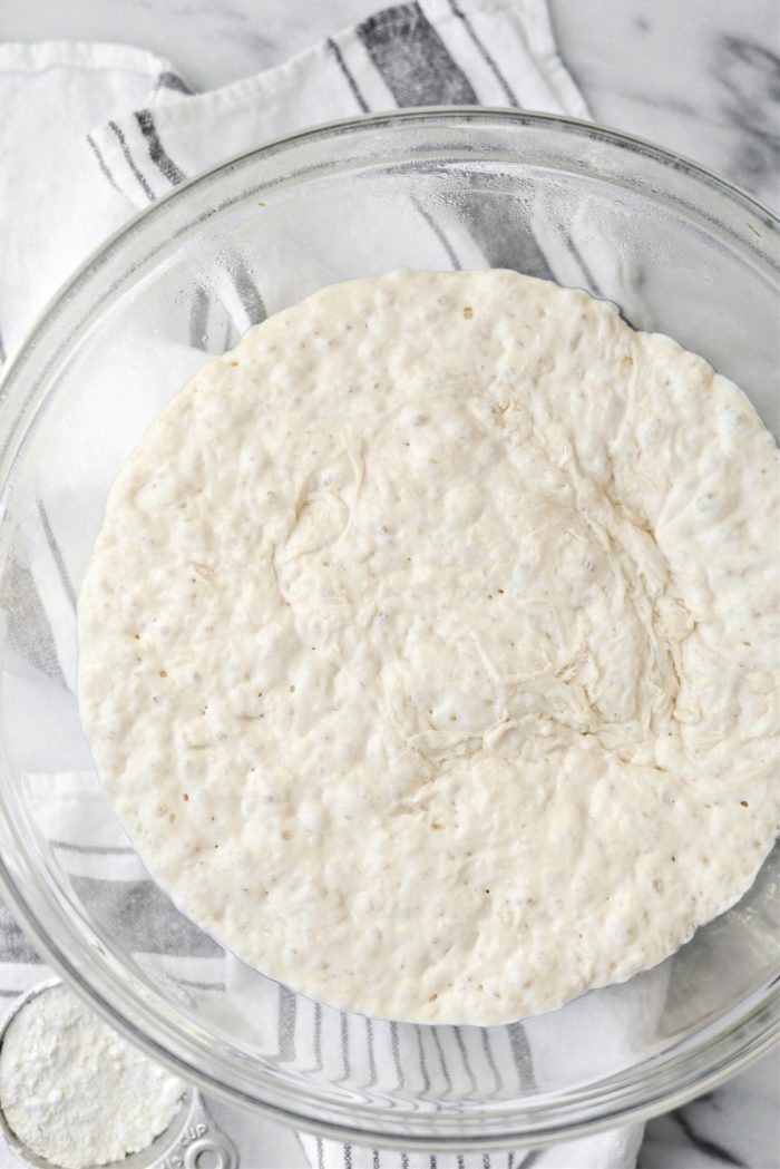 The dough should have doubled in size the next day.