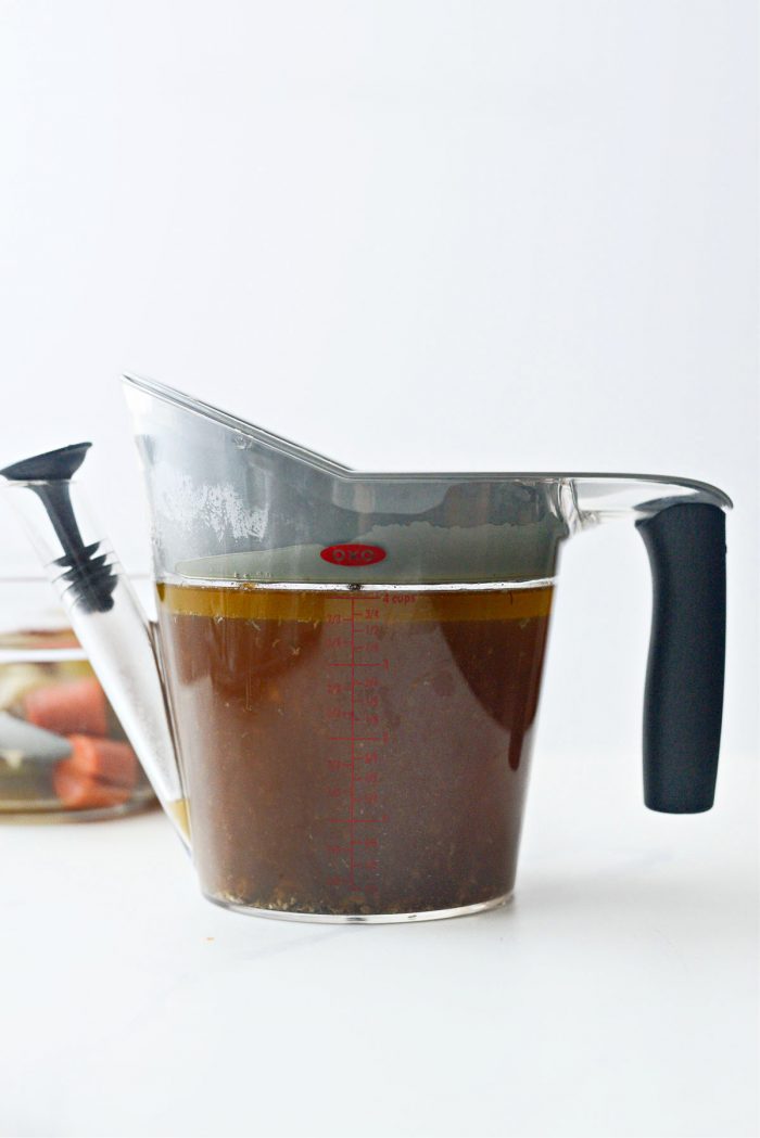 separate cooking liquids and fat