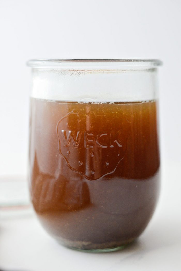 4 cups broth or stock in a jar