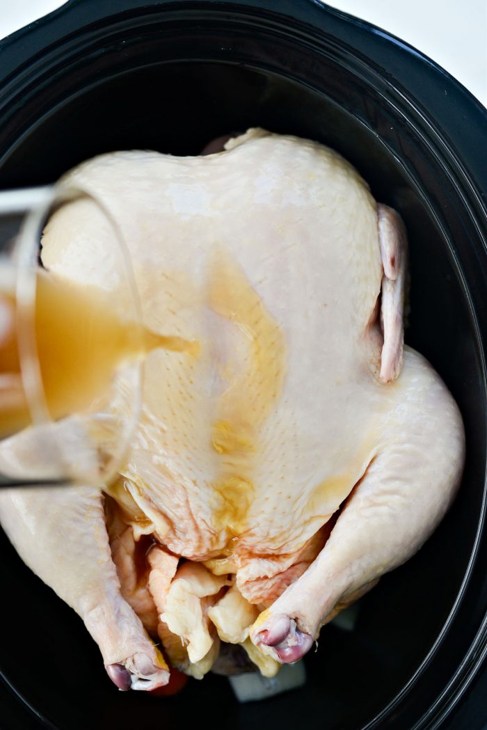 pour in broth