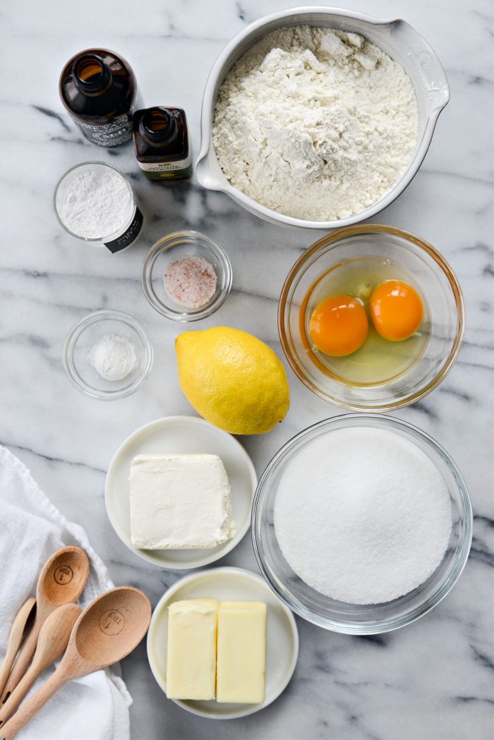 ingredients for Super Soft Lemon Cookies