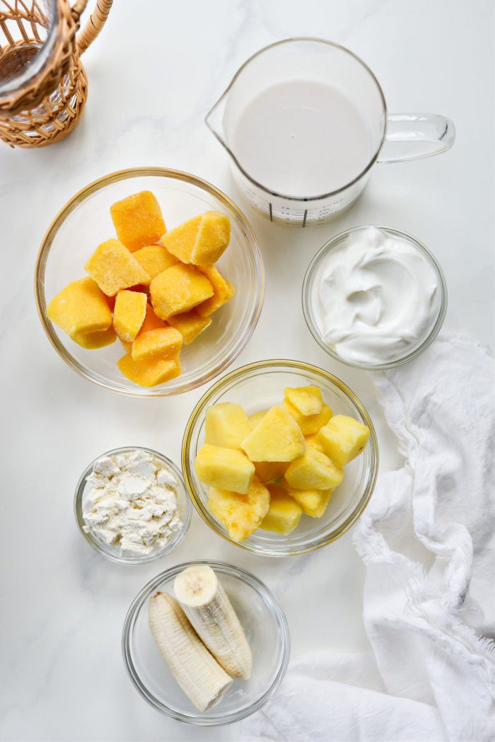 ingredients for the Golden Hour Mango Smoothie