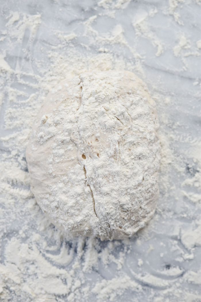 pizza dough with flour