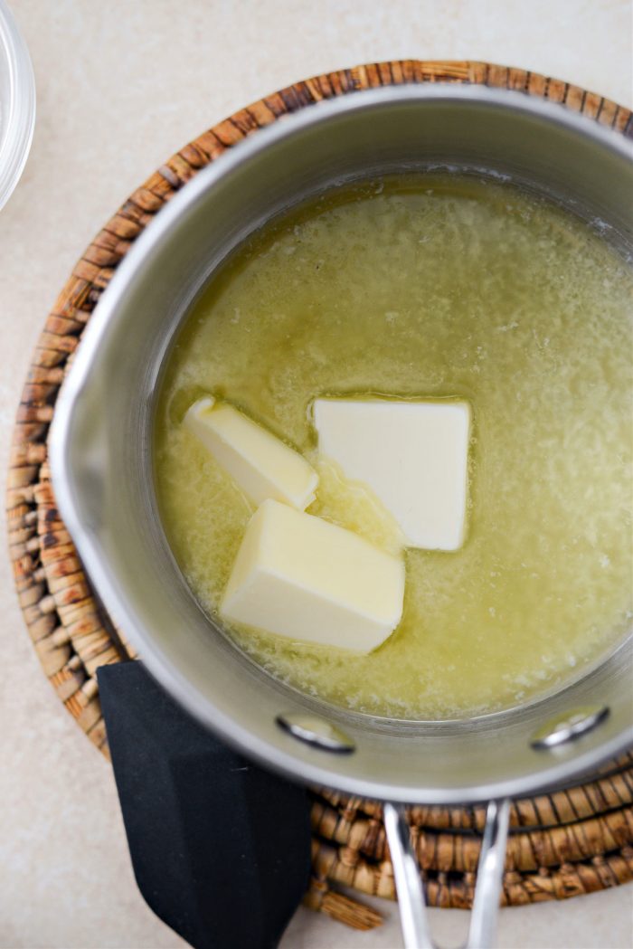 melt 3 tablespoons Irish butter in saucepan.