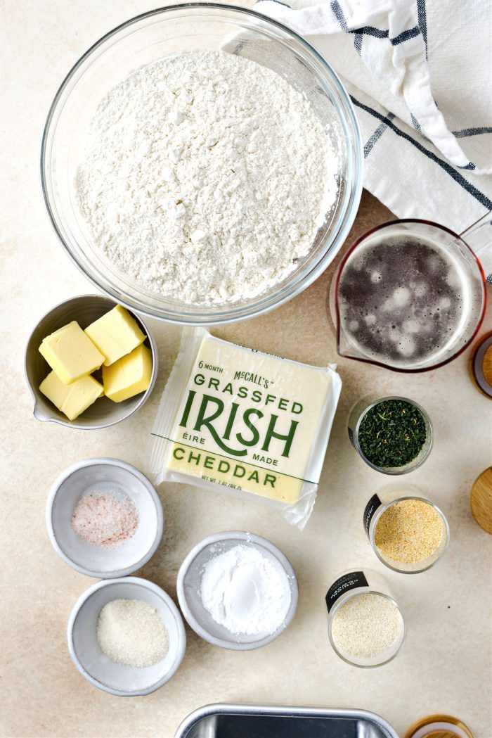 ingredients for Irish Beer and Cheddar Bread