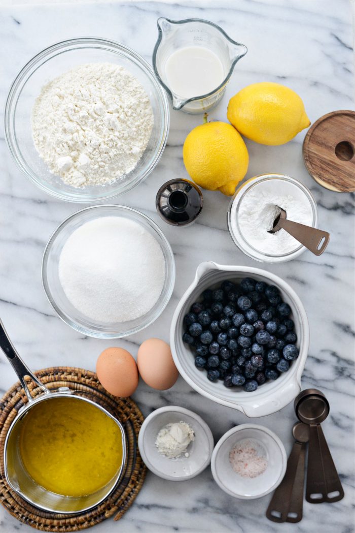 Ingredients for Lemon Blueberry Cake