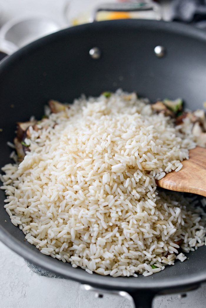 add cold leftover rice