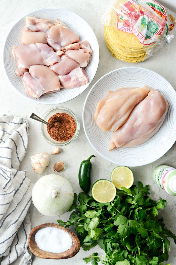 ingredients for Chicken Street Tacos