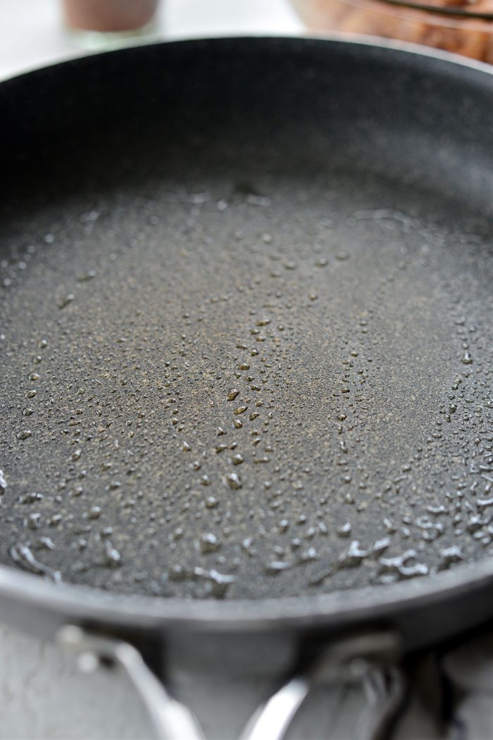 spray a nonstick skillet with olive oil spray