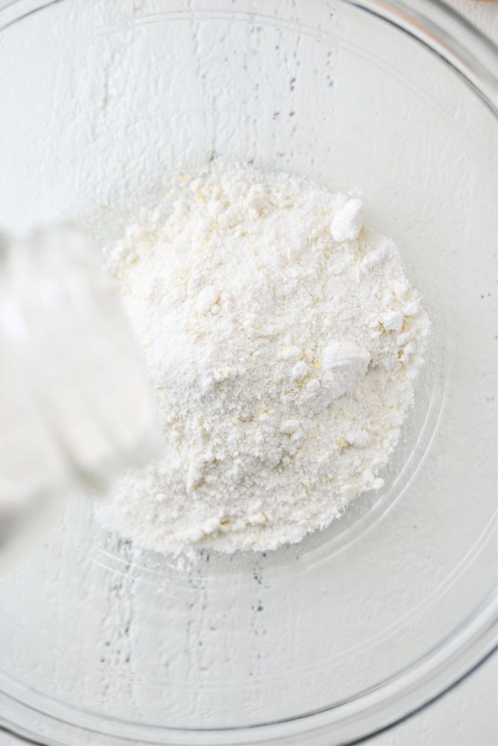 homemade lemon cake mix in bowl