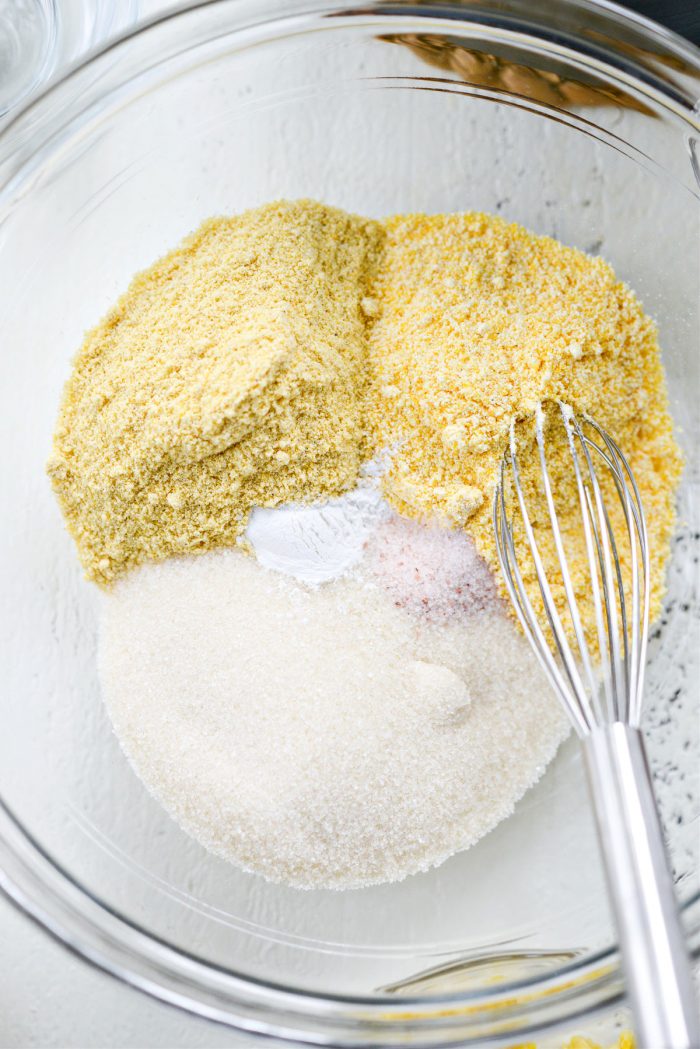 dry ingredients in mixing bowl