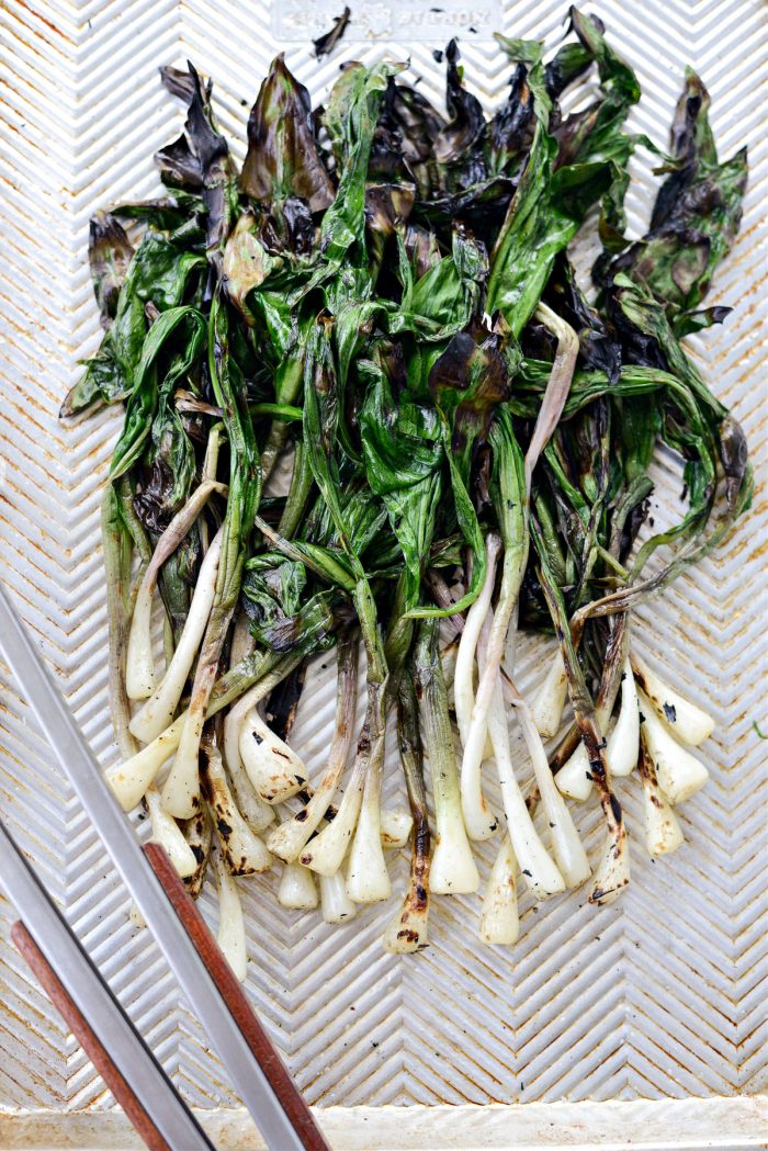 grilled ramps on sheet pan