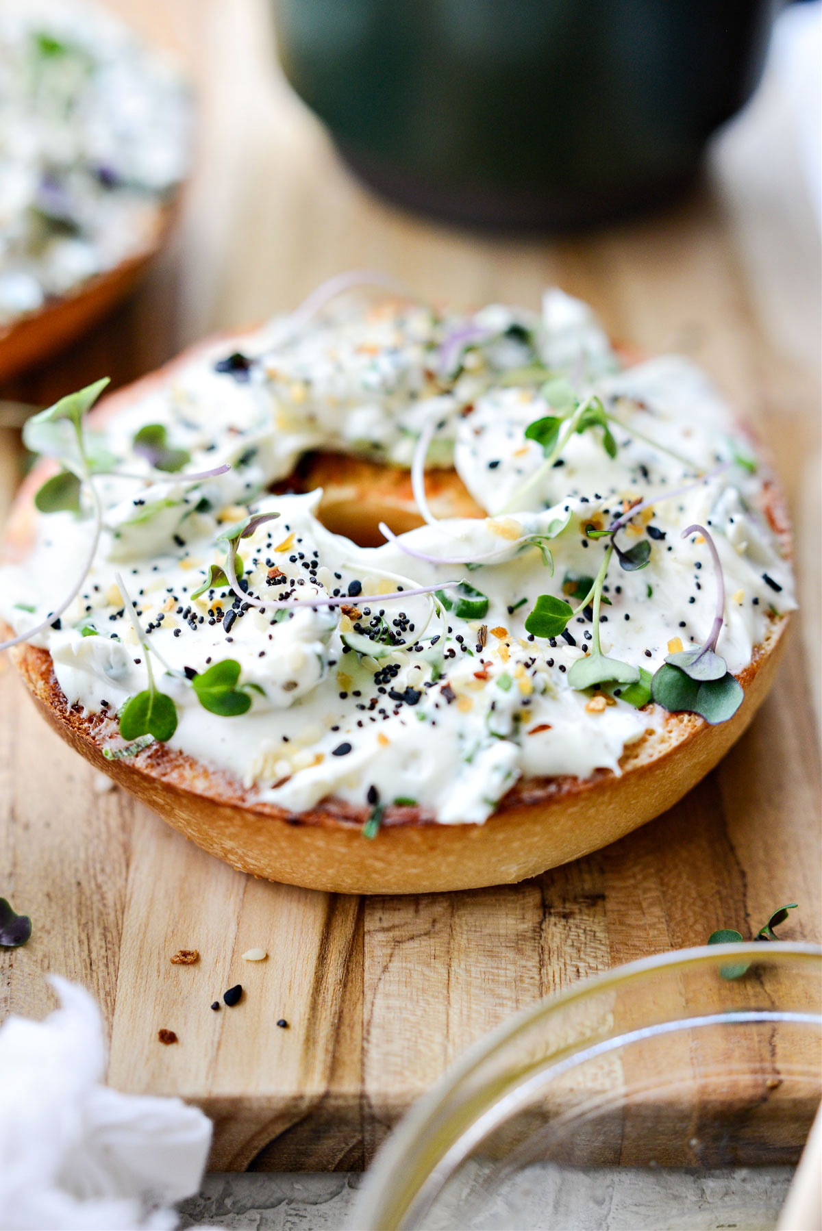 Honey Sriracha Toasted Bagel with Scallion Chive Cream Cheese Simply