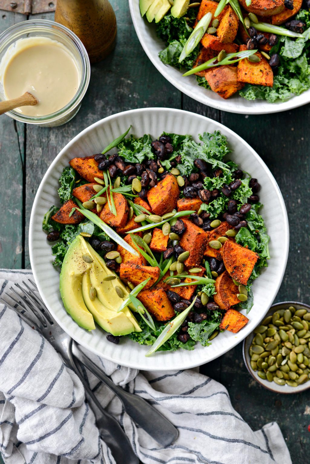 Roasted Sweet Potato Black Bean Kale Salad Simply Scratch