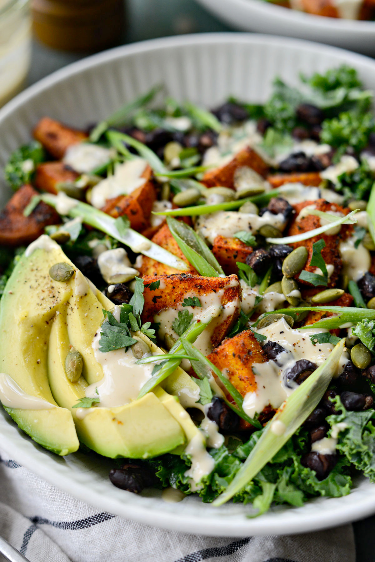 Roasted Sweet Potato Black Bean Kale Salad Simply Scratch