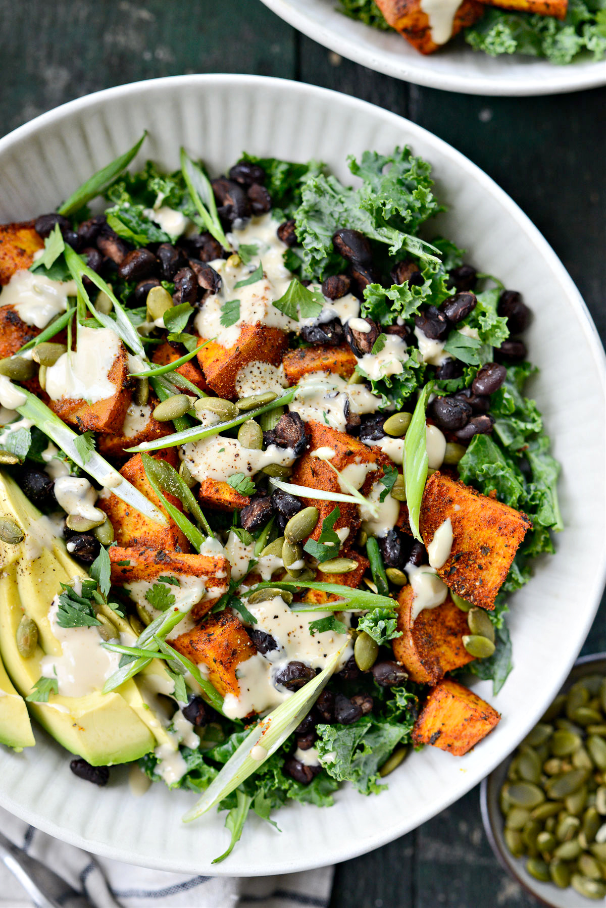 Roasted Sweet Potato Black Bean Kale Salad Simply Scratch