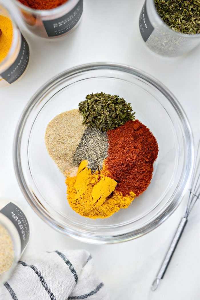 spices measured into a bowl