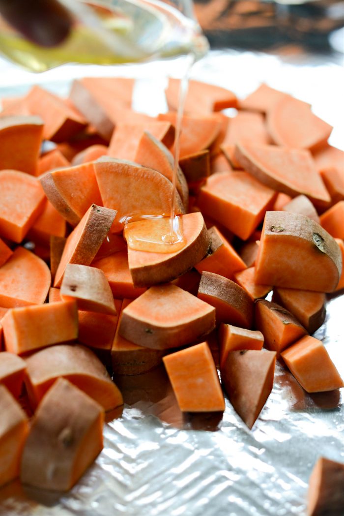 sweet potatoes with oil