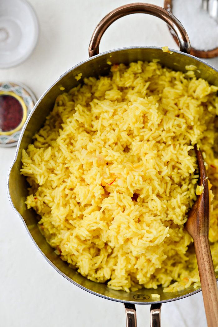 fluff saffron rice