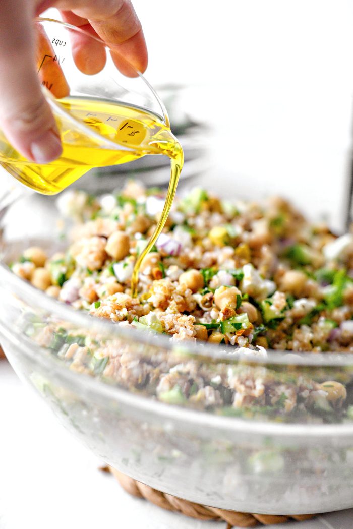 pour in olive oil