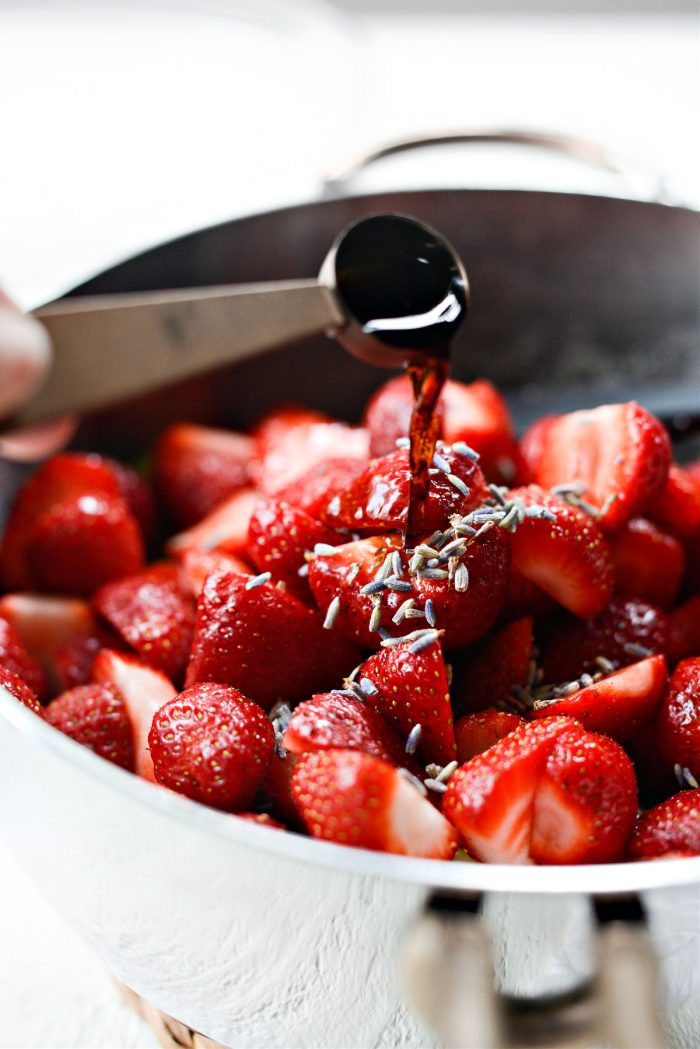 add strawberries, lavender and vanilla