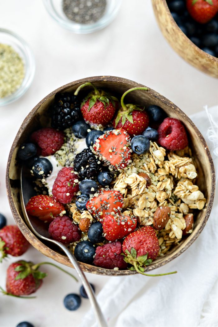 Strawberry Cheesecake Granola Bowl