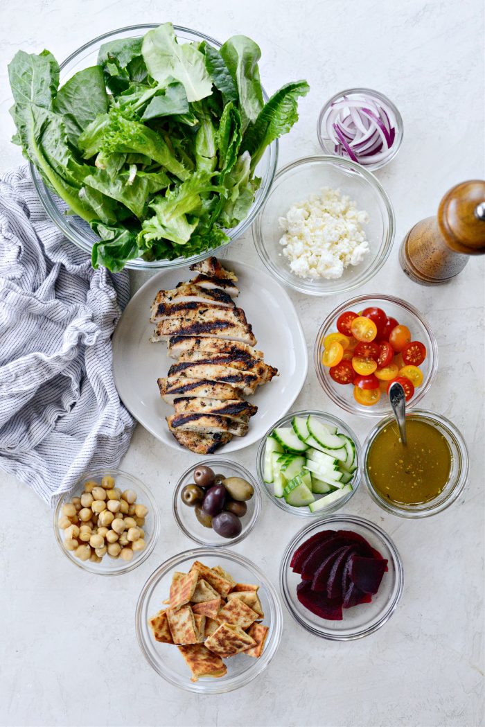 Everyday Greek Salad ingredients.