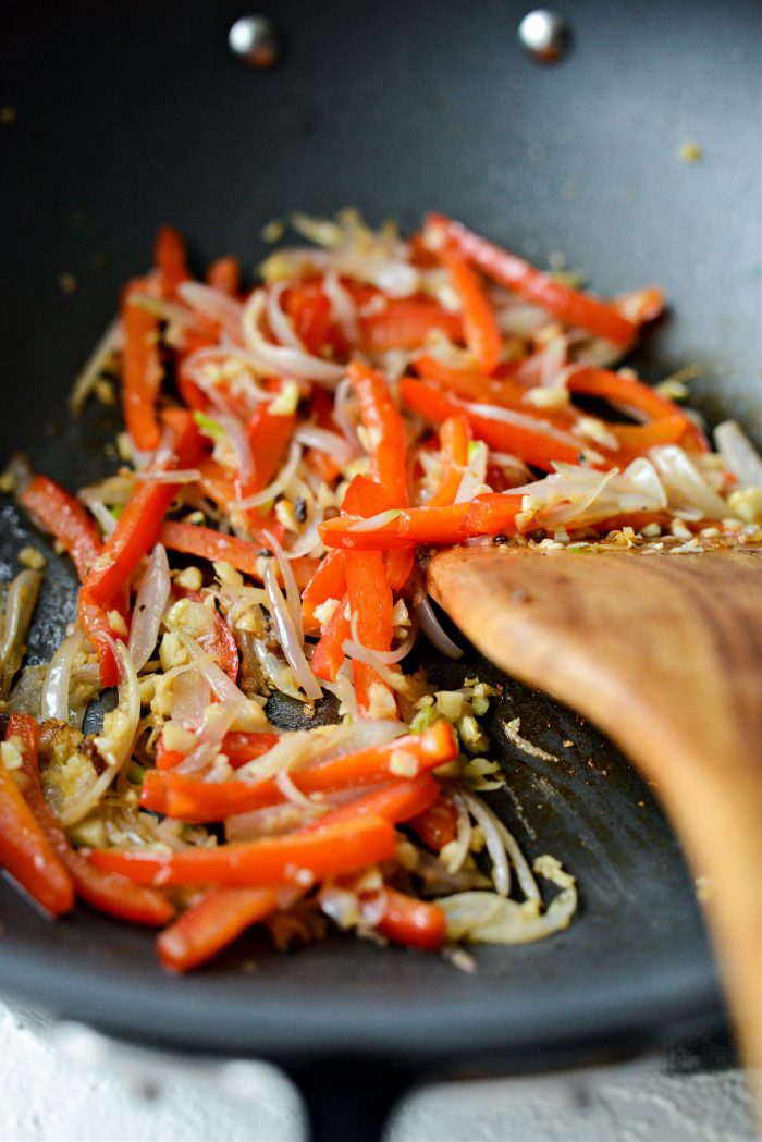 stir fry until soft and shallots browned in spots