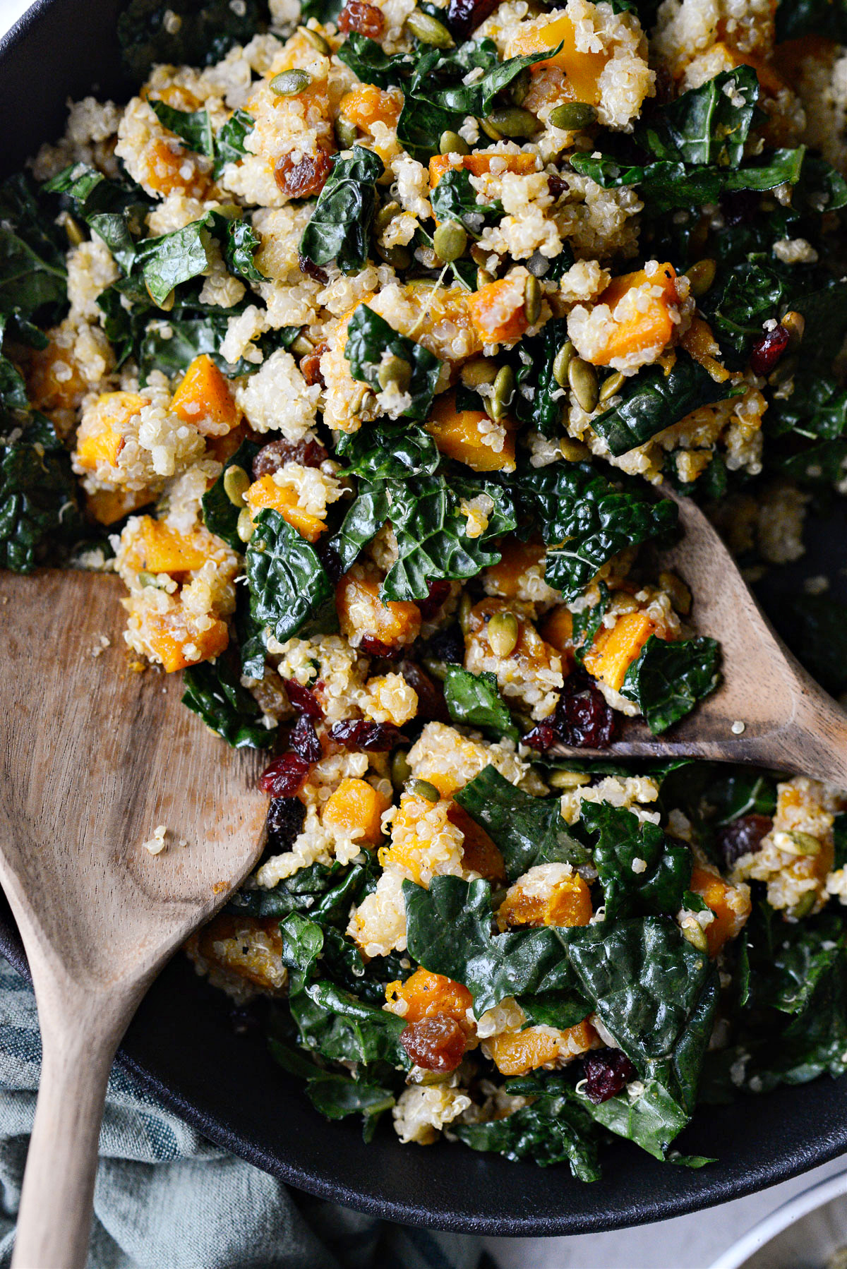 Baked Kale Salad With Crispy Quinoa