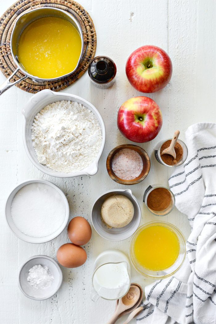 ingredients for Cinnamon Apple Upside Down Cake