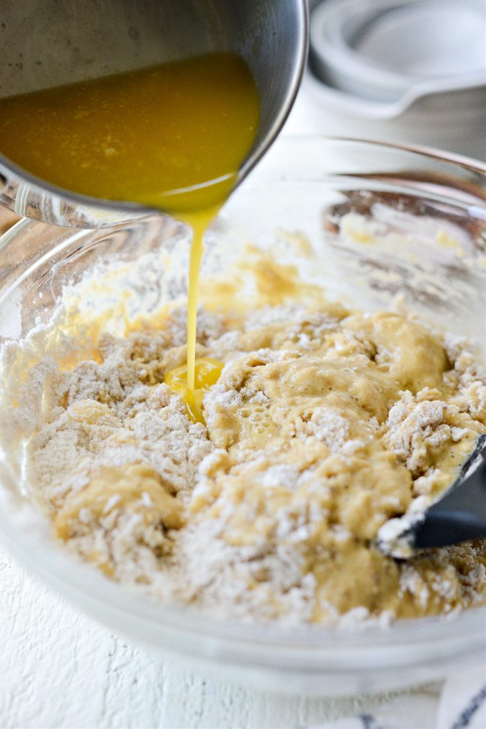 pour and stir in butter