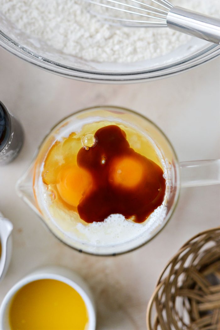 add eggs and vanilla to buttermilk