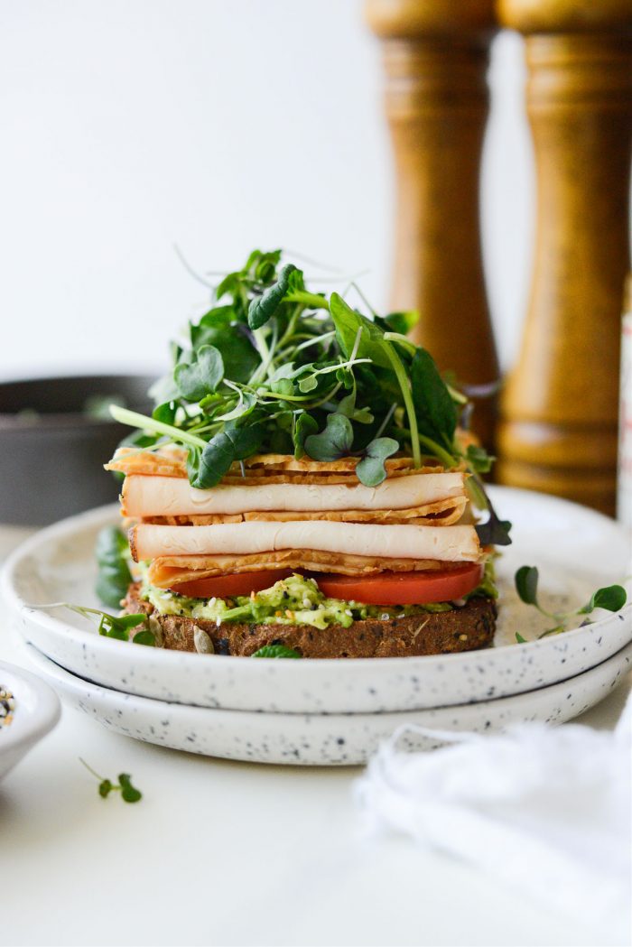 top with microgreens