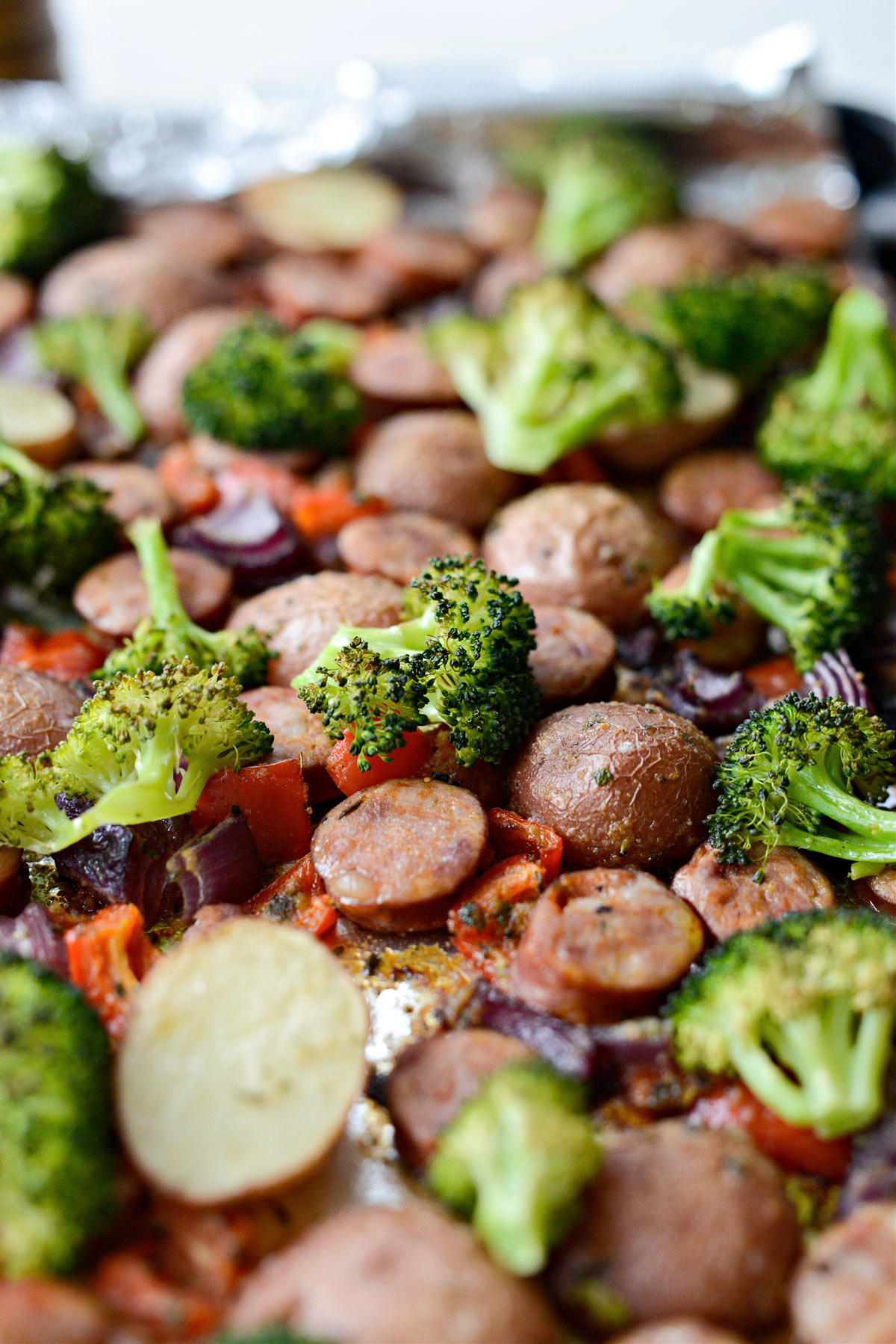 Sheet Pan Andouille Sausage and Vegetables - Simply Scratch