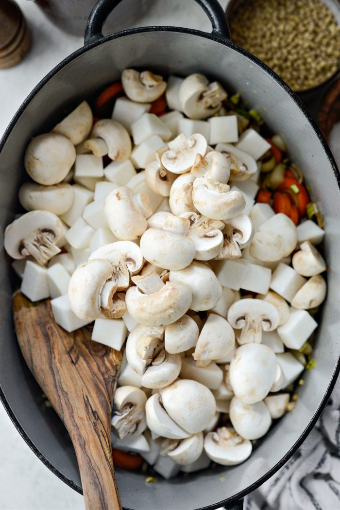 add in turnips and mushrooms