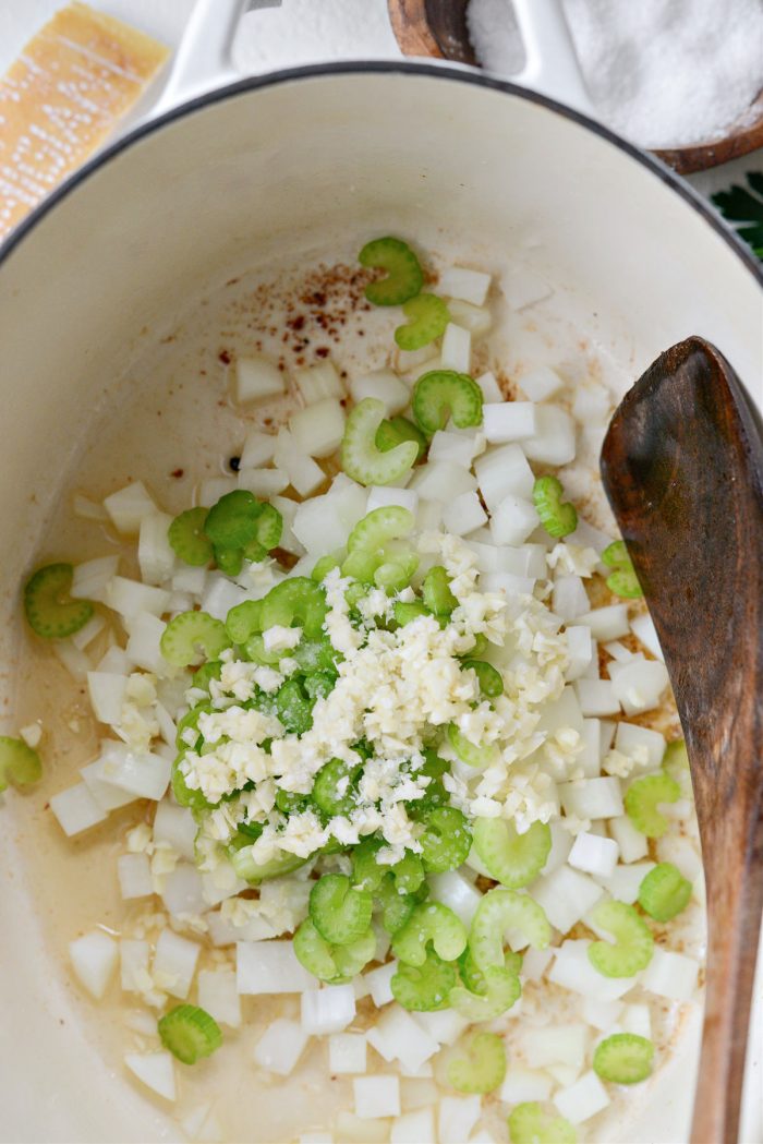 add onions, celery and garlic to pot