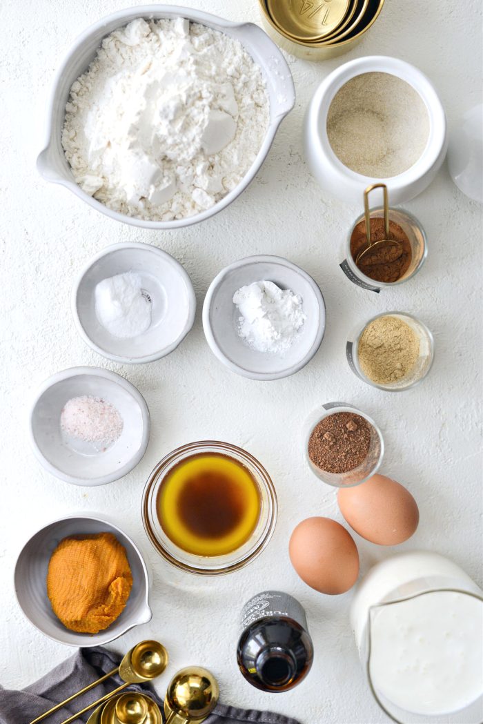 ingredients for Brown Butter Pumpkin Pancakes