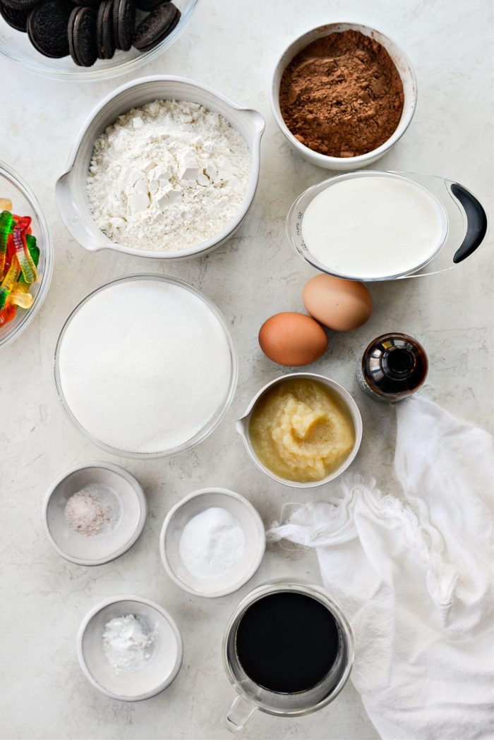 ingredients for Chocolate Dirt Cake