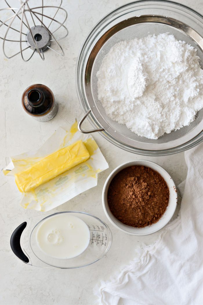 ingredients for Whipped Chocolate Buttercream
