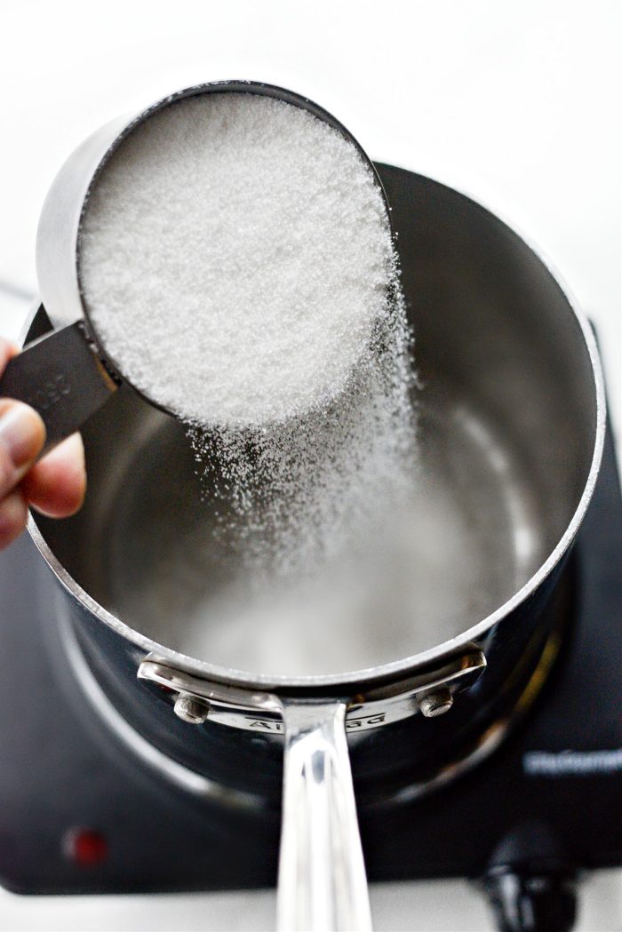 Add sugar to pan