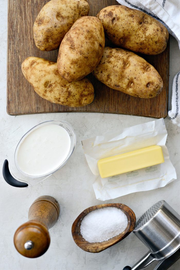 ingredients for Creamy Mashed Potatoes