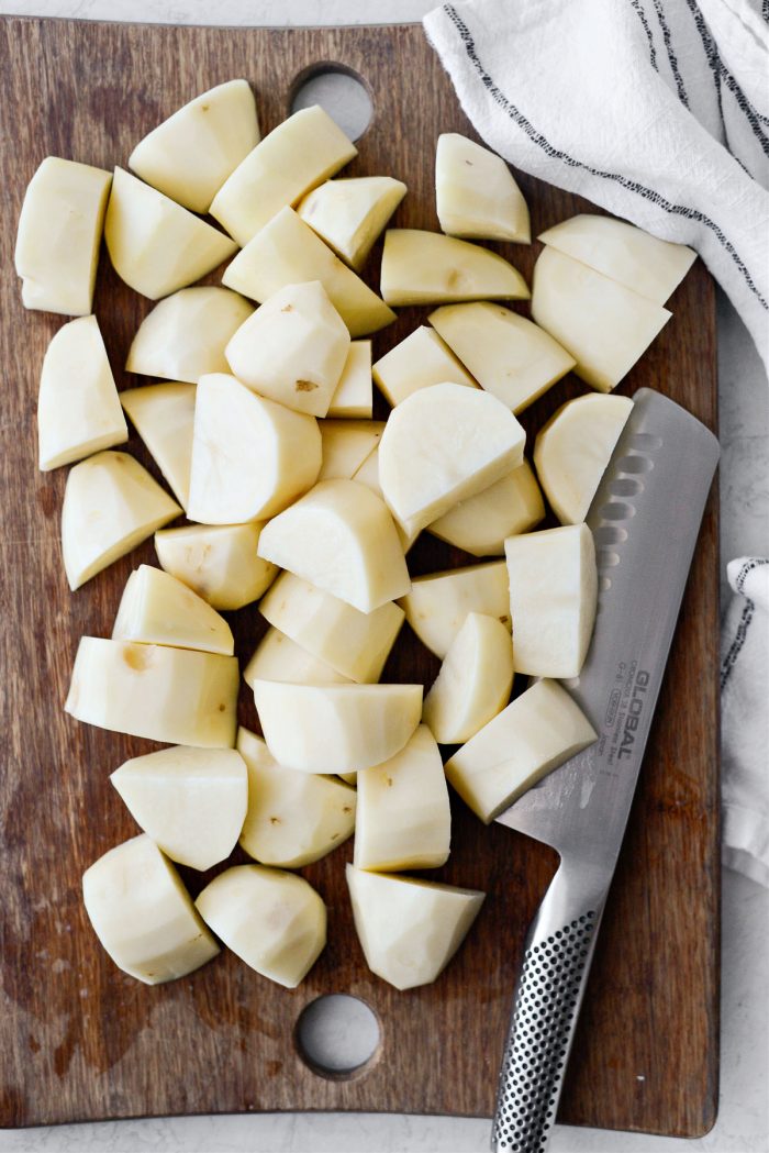 cut potatoes