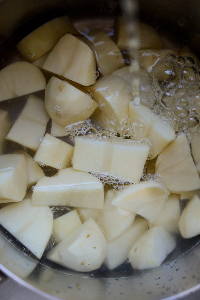 fill with water 2 inches above the potatoes