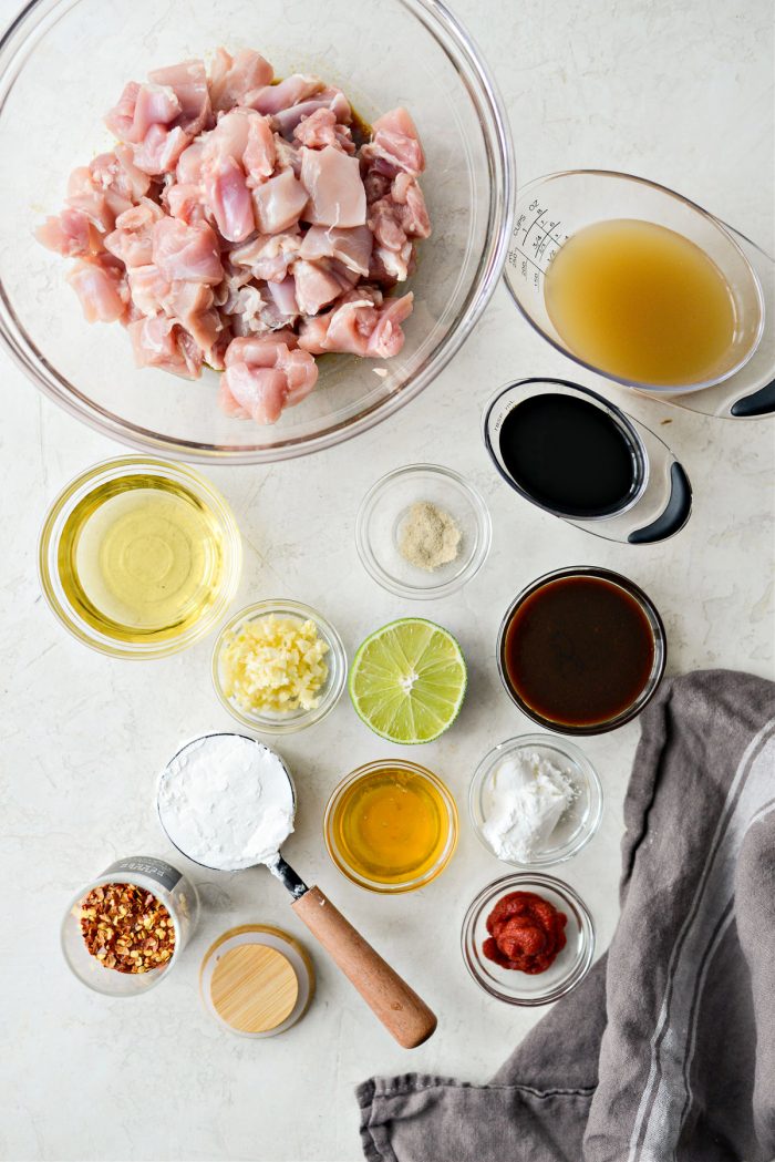 ingredients for General Tso's Chicken