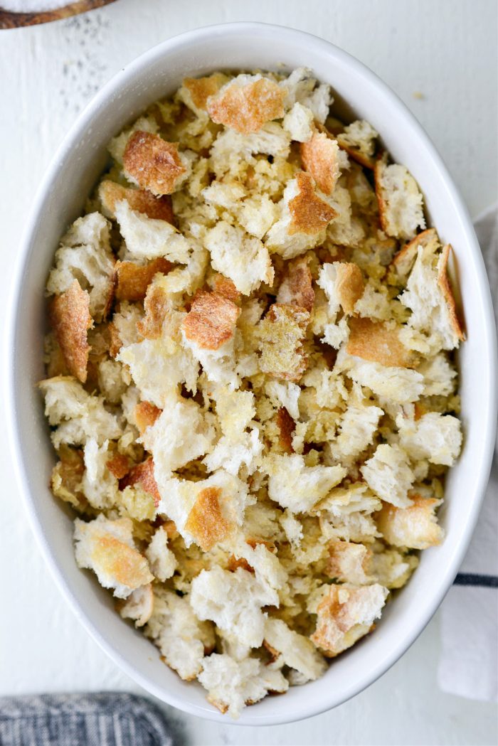 top casserole with toasty torn bread