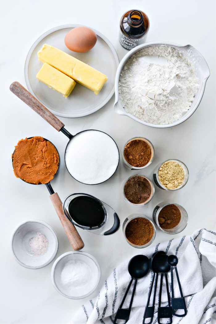 ingredients for Pumpkin Molasses Cookies