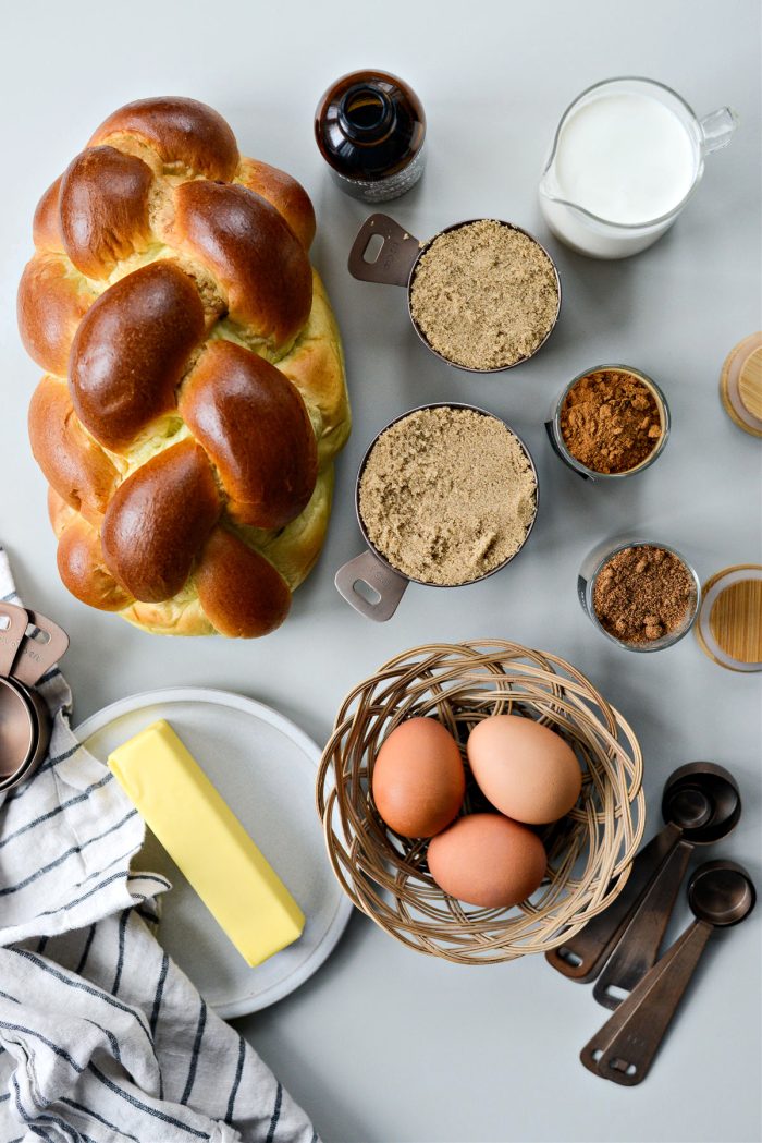 ingredients for Baked Brown Sugar French Toast