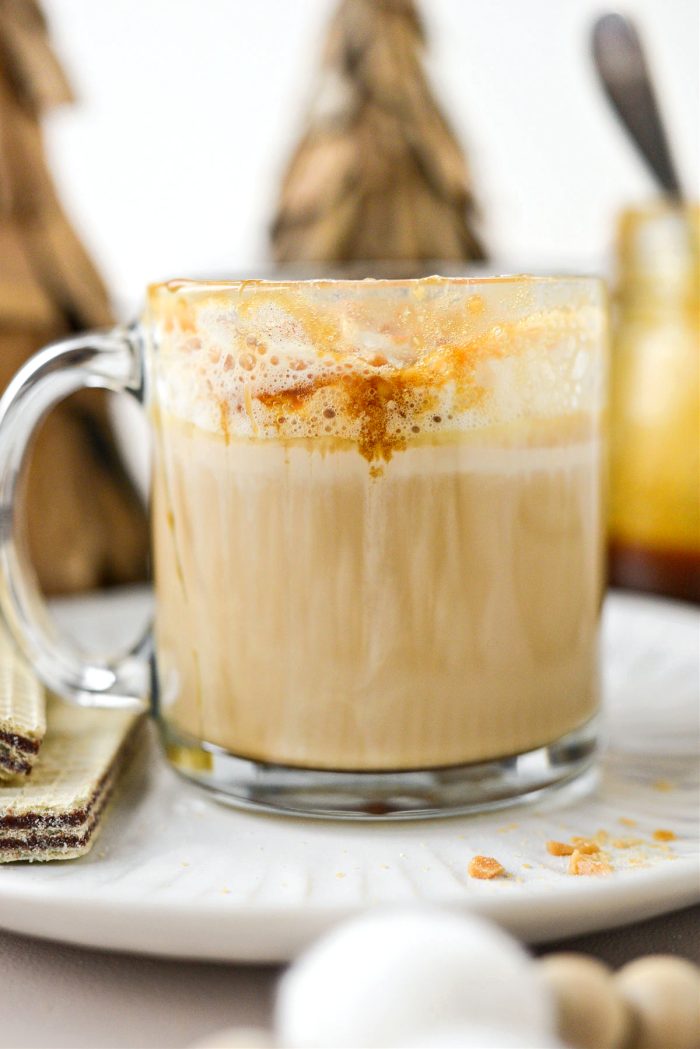 sip from Caramel Brulée Latte