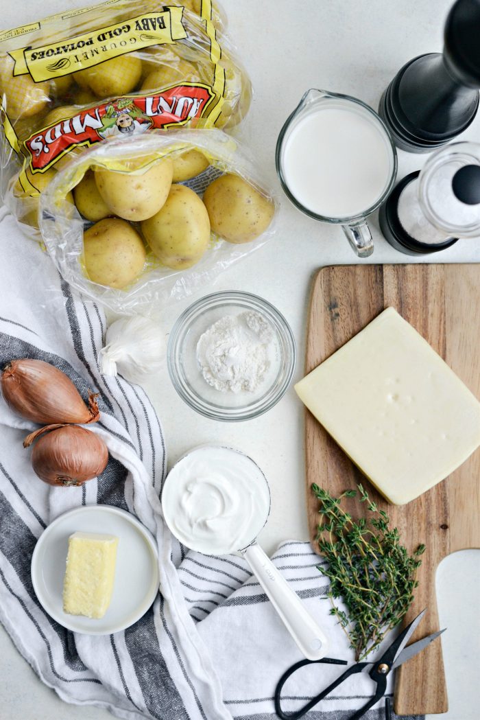 ingredients for Cheesy Gruyere Potatoes